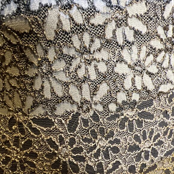 Y2K Timing USA V-neck Dressy Tank, Y2K, Gold, Gray Lace - Picture 3 of 5